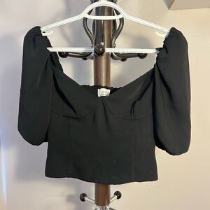aritzia sweetheart blouse black